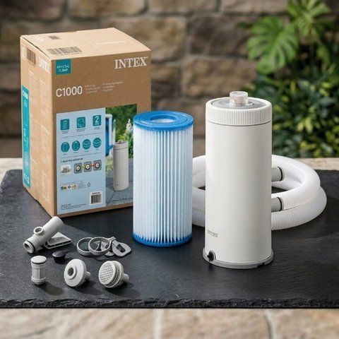 Картриджний фільтр-насос Intex 26638 тип А 3785 л/год потужний фільтр для очищення води в каркасних басейнах 170447 фото
