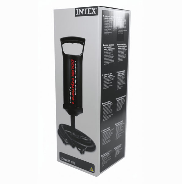 Надувний матрац Intex 64755 двомісний King Size 183х203х25 см велюровий синій з ручним насосом та 2 подушками навантаження до 273 кг id_29574 фото