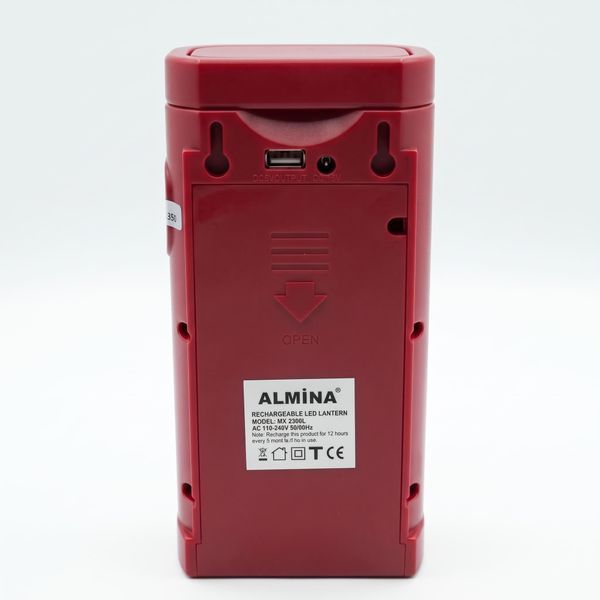 Аварійний акумуляторний ліхтар Almina MX-2606L світлодіодний з функцією Power Bank (24 LED, 6V 4Ah) для дому та кемпінгу червоний id_48013 фото