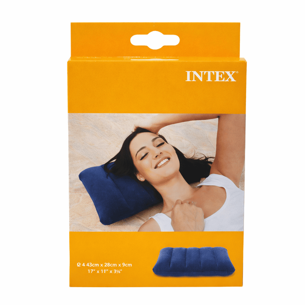 Надувний матрац Intex 64755 двомісний King Size 183х203х25 см велюровий синій з ручним насосом та 2 подушками навантаження до 273 кг id_29574 фото
