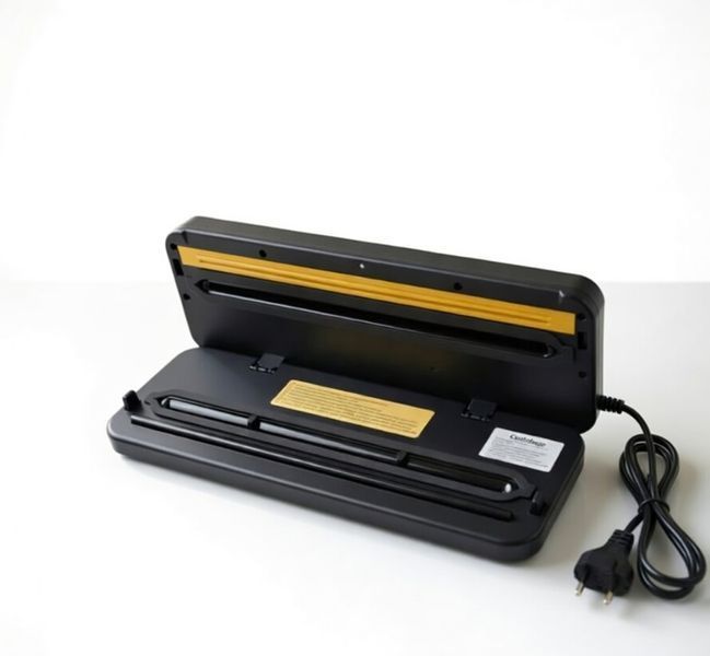Вакууматор для продуктов Vacuum Sealer 120 Вт с резаком и пакетами, бытовой вакуумный упаковщик Wet Dry, серебристый 2692459167 фото
