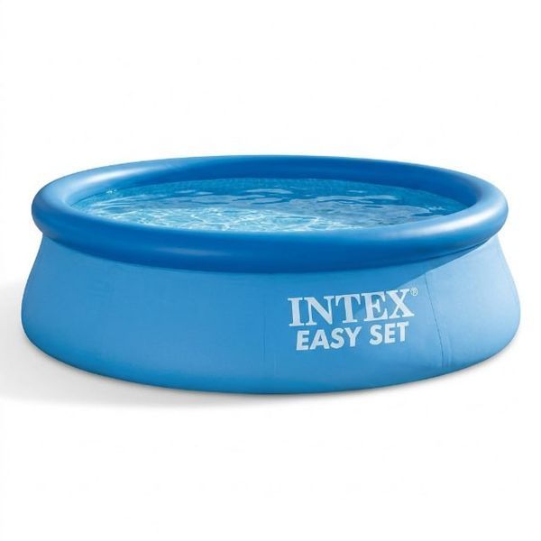 Надувной бассейн Intex 28110 Easy Set 244х76 см круглый семейный глубокий синий 2420 л для дачи и двора 28692 фото