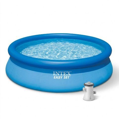 Надувний басейн Intex 28122 Easy Set 305х76 см круглий сімейний великий синій з фільтр-насосом 1250 л/год для дачі та двору 42376 фото