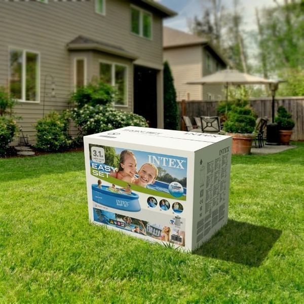 Надувний басейн Intex 28122 Easy Set 305х76 см круглий сімейний великий синій з фільтр-насосом 1250 л/год для дачі та двору 42376 фото